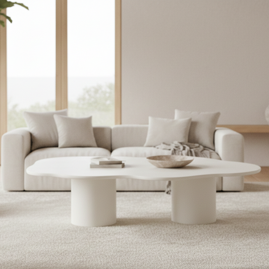 Dalga Sculptural Concrete Coffee Table - Organic Cement Fiber