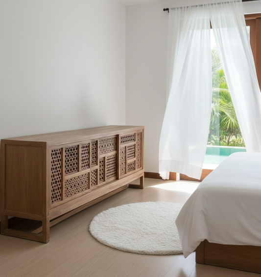 Malik Solid Teak Wood TV Dresser & Media Console