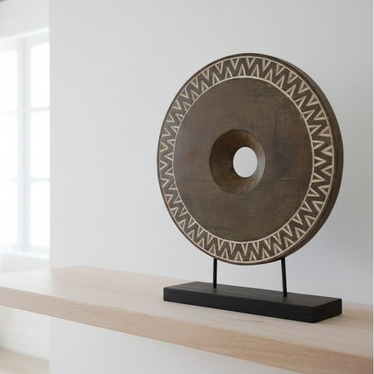 Jaya Artisanal Wood Totem – Minimalist Tropical Statement Decor