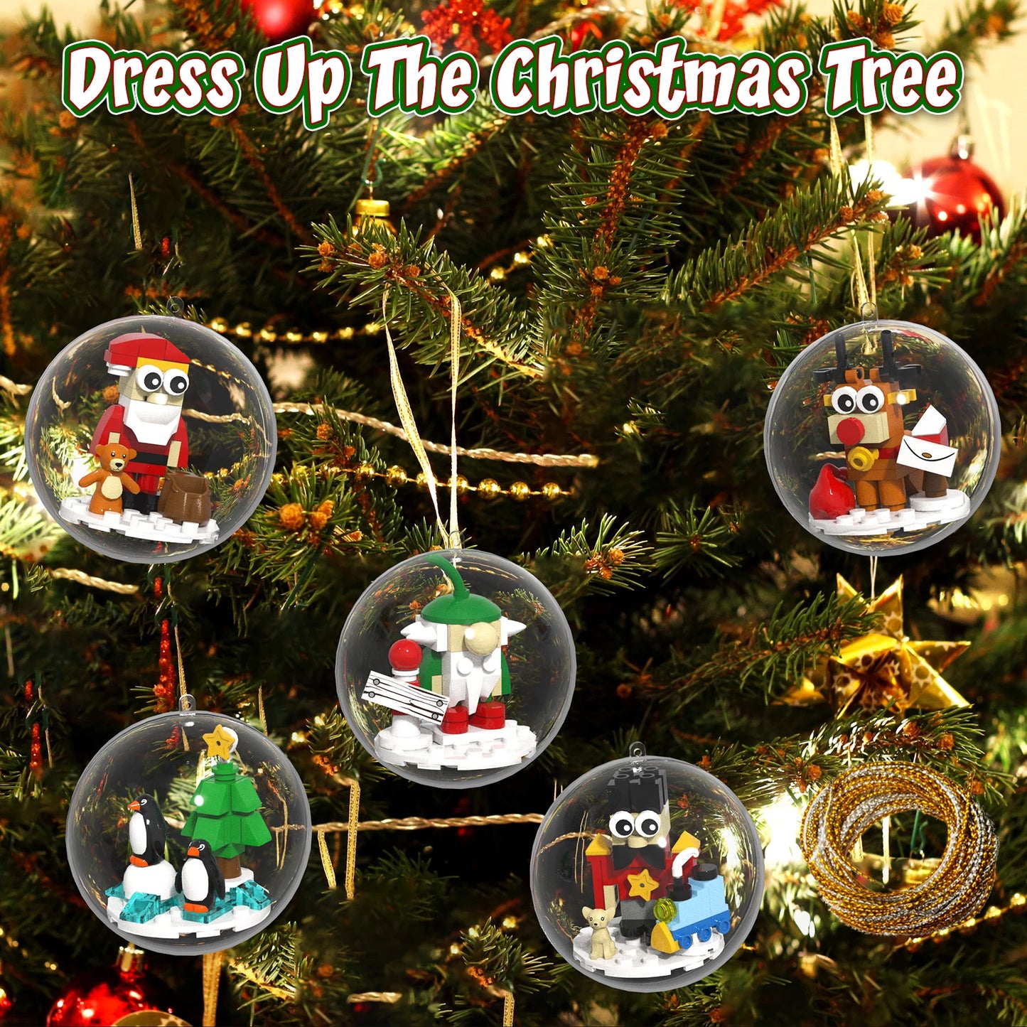 Christmas Tree Decoration Balls - 5 Packs