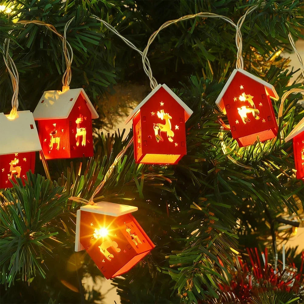 2m LED Wooden Christmas Wreath