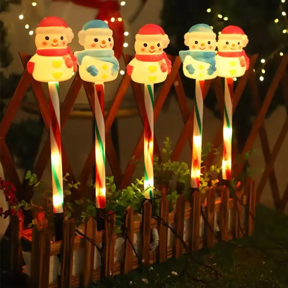 LED Snowman & Santa Garden Lights