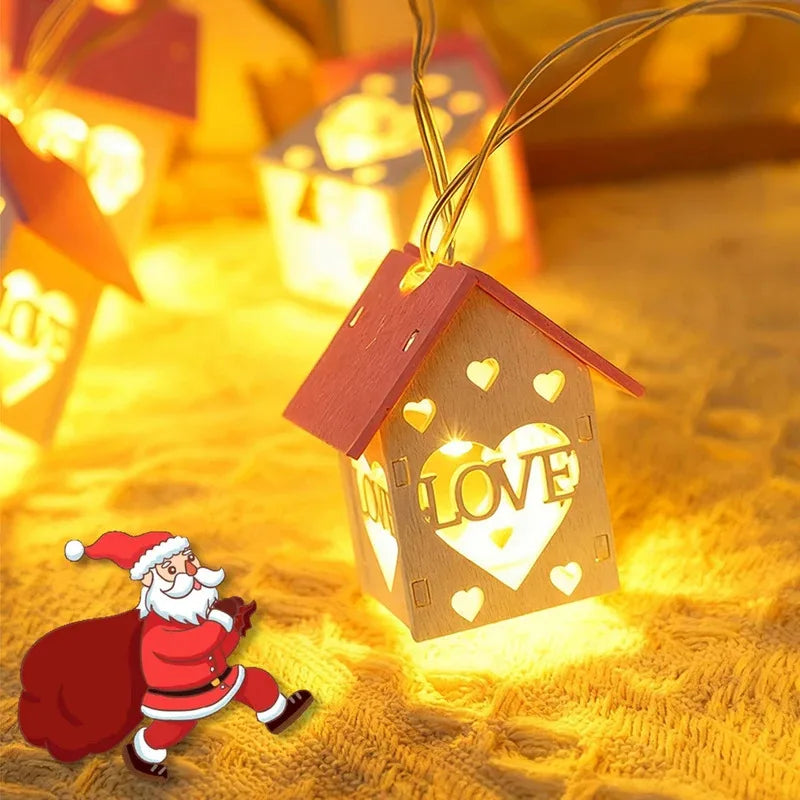 2m LED Wooden Christmas Wreath