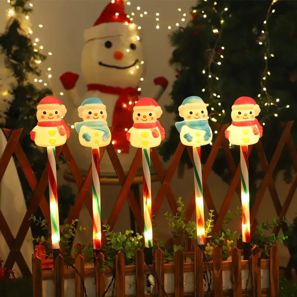 LED Snowman & Santa Garden Lights